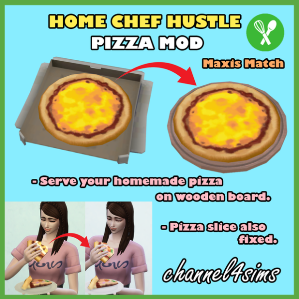 Maxis Match Home Chef Hustle Pizza MOD by simsfinds - The Sims 4 Custom Content