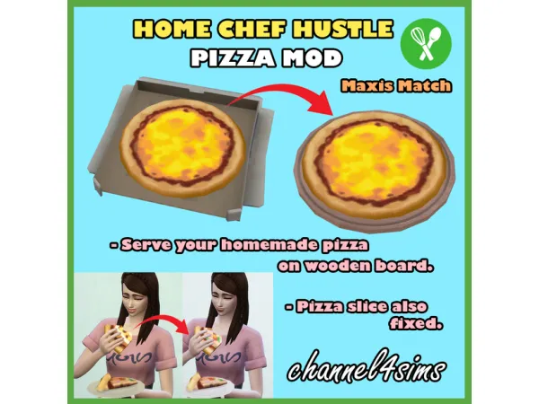 Maxis Match Home Chef Hustle Pizza MOD - The Sims 4 Custom Content