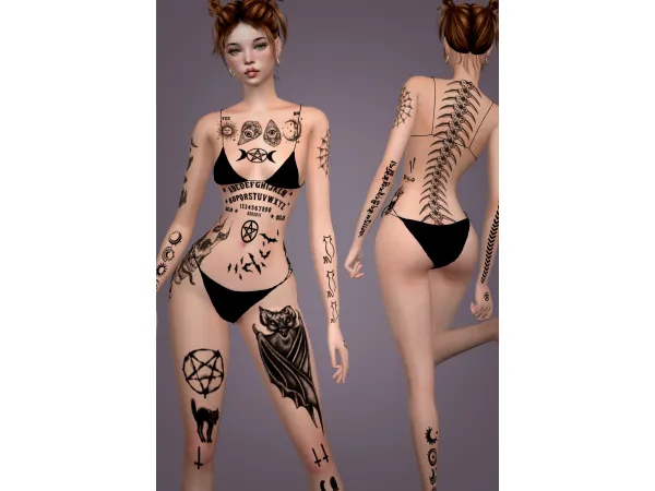 Mix Collection Tattoos halloween - The Sims 4 Custom Content