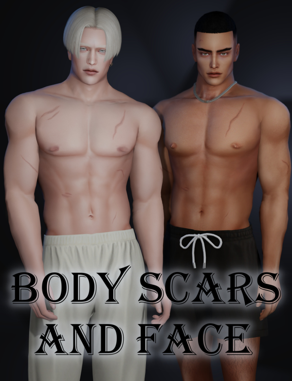 Alpha BodyScars and Face by simsfinds - The Sims 4 Custom Content