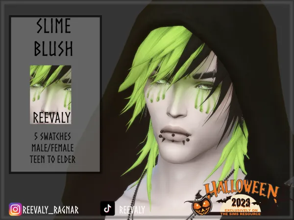 Alpha Slime Blush by reevaly - The Sims 4 Custom Content