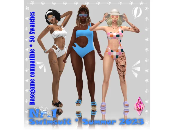 Maxis Match Swimsuits Summer 2023 Nr 1 - The Sims 4 Custom Content