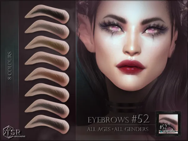 Alpha Eyebrows 52 ( ) by simsfinds - The Sims 4 Custom Content