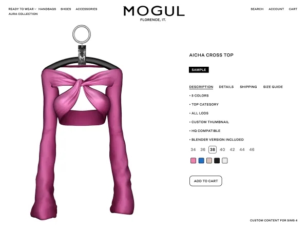 Alpha mogul arch cross top sample - The Sims 4 Custom Content