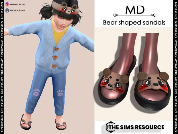 Alpha Bear shaped sandals - The Sims 4 Custom Content