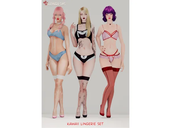 Alpha Kawaii Lingerie Set - The Sims 4 Custom Content
