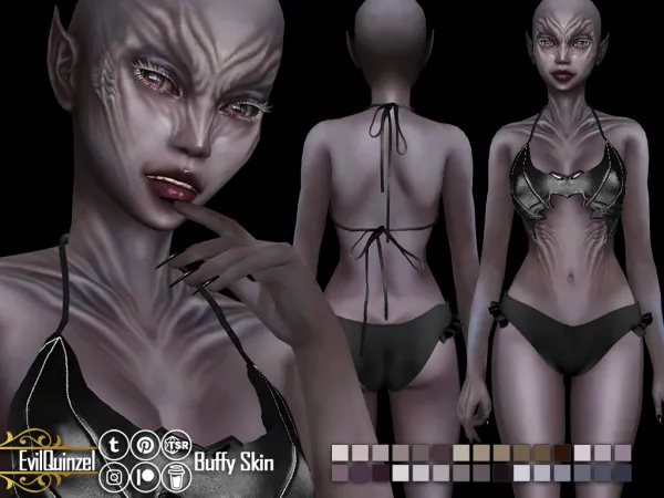 Alpha Buffy and Spike Skin - The Sims 4 Custom Content