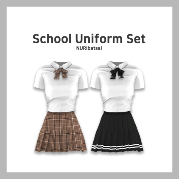 Alpha [FEMALE] SCHOOL UNIFORM SET FOR SUMMER by simsfinds - The Sims 4 Custom Content