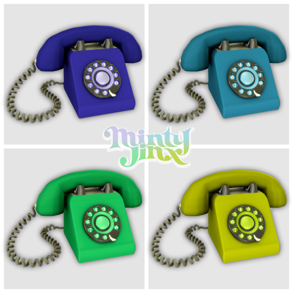 Maxis Match Rotary Telephone (Solid Colors) by simsfinds - The Sims 4 Custom Content