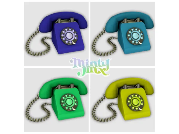 Maxis Match Rotary Telephone (Solid Colors) - The Sims 4 Custom Content