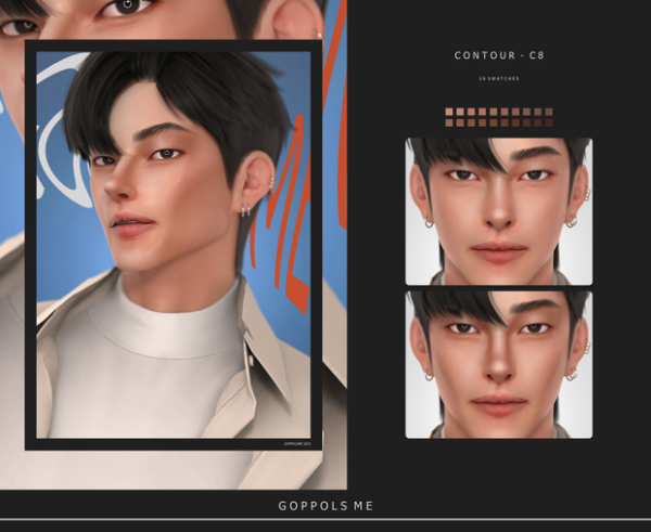 Alpha GPME GOLD Face Contour C8 by simsfinds - The Sims 4 Custom Content