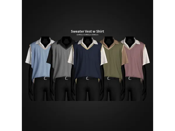Sweater Vest w Shirt