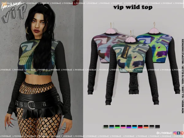 Alpha Wild Top by simsfinds - The Sims 4 Custom Content