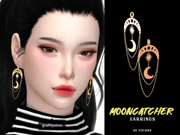 Alpha Mooncatcher Earrings - The Sims 4 Custom Content