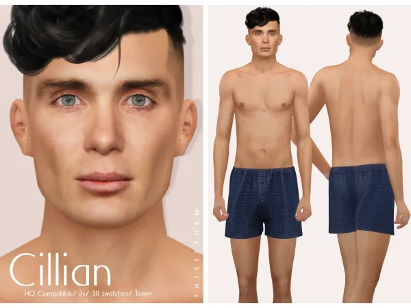 Alpha [THISISTHEM] Cillian Skin Overlay - The Sims 4 Custom Content