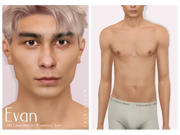 Alpha [THISISTHEM] Evan Skin Overlay by thisisthem - The Sims 4 Custom Content