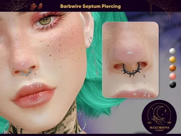 Alpha Barbwire Septum Piercing - The Sims 4 Custom Content