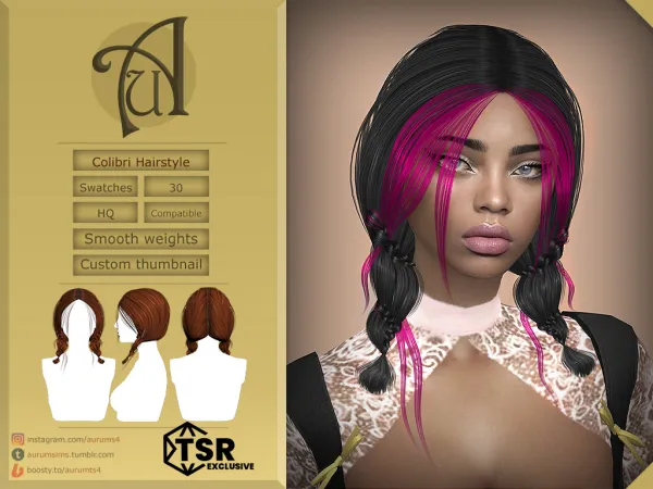 Alpha COLIBRI FEMALE BRAIDED HAIRSTYLE FOR - The Sims 4 Custom Content