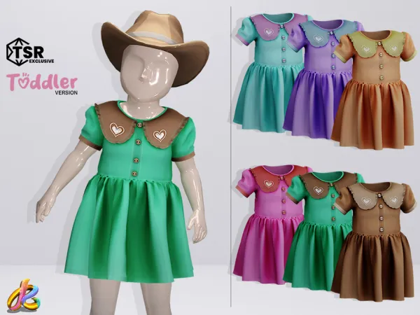 Alpha Dress 253 TODDLER version - The Sims 4 Custom Content