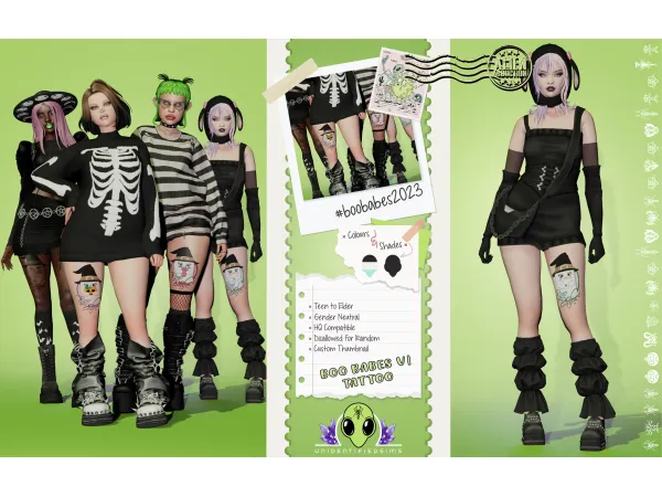 Mix Boo Babe V1 Tattoo - The Sims 4 Custom Content