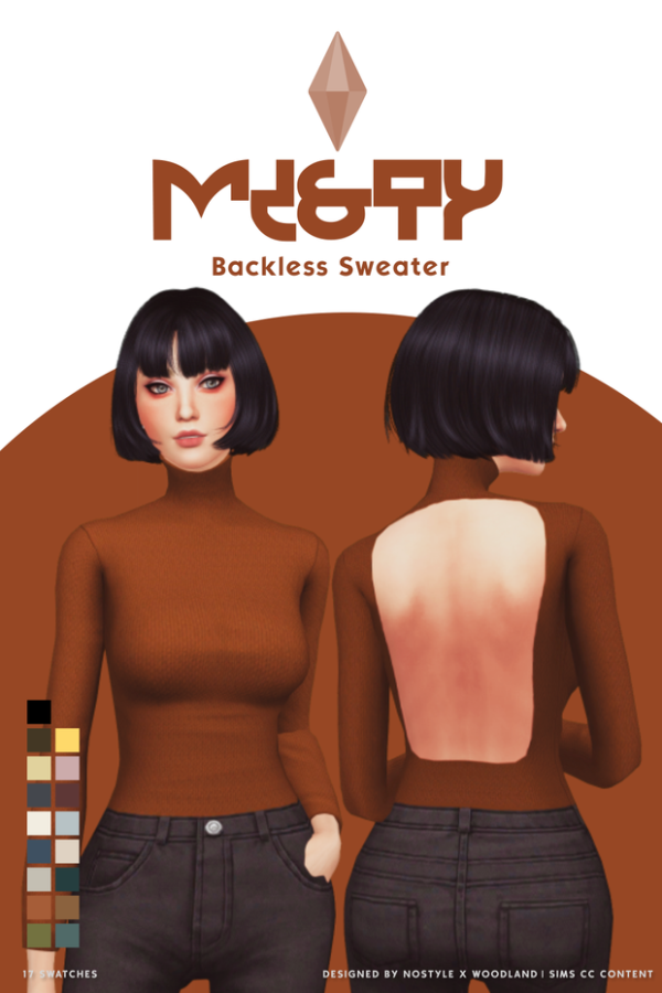 Maxis Match Misty Backless Sweater by simsfinds - The Sims 4 Custom Content