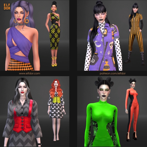 Maxis Match 2023 October 2 Halloween Set 1 by elfdor - The Sims 4 Custom Content