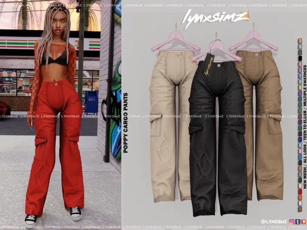 Alpha Poppy Cargo Pants by simsfinds - The Sims 4 Custom Content