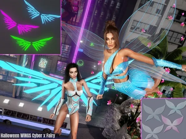 Alpha Halloween Cyber x Fairy Wings cool_content_star - The Sims 4 Custom Content