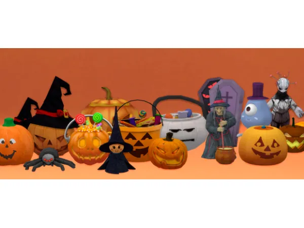 Mix Halloween Collection(16 ITEMS) - The Sims 4 Custom Content