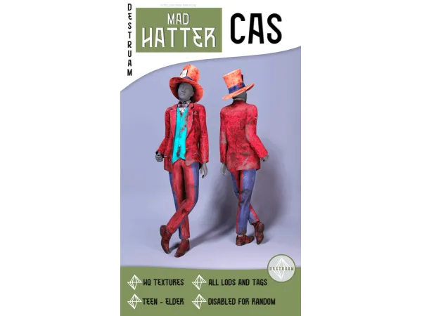 Alpha Mad Hatter Wonderful Alice outfit - The Sims 4 Custom Content