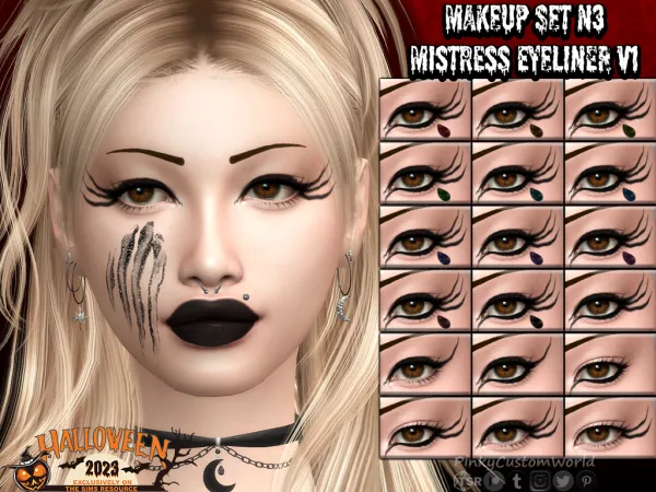 Alpha Makeup Set N3 Mistress Eyeliner V1 - The Sims 4 Custom Content