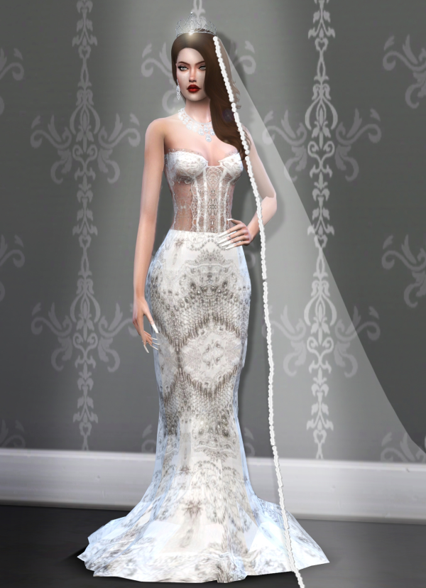 Alpha Nora Gown by bommie-sims - The Sims 4 Custom Content