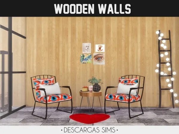 Alpha Wooden Walls - The Sims 4 Custom Content