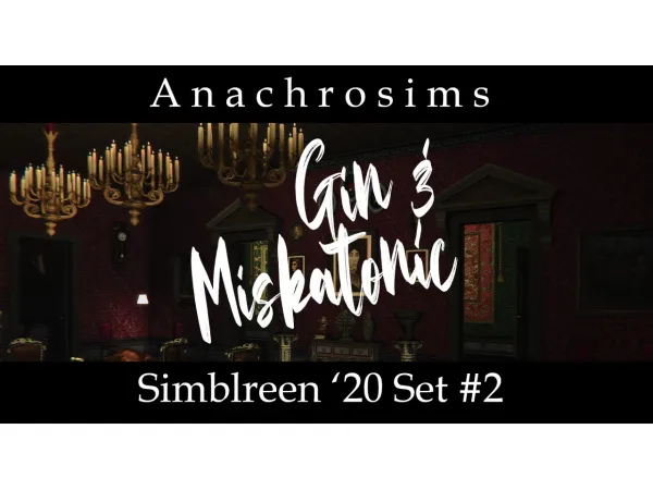 Mix [ ] SIMBLREEN 2020 SET 2 GIN MISKATONIC WALLS - The Sims 4 Custom Content