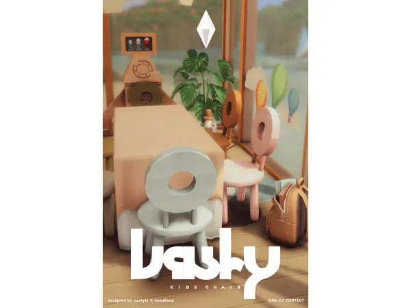 Maxis Match Bialy Kids Chair - The Sims 4 Custom Content