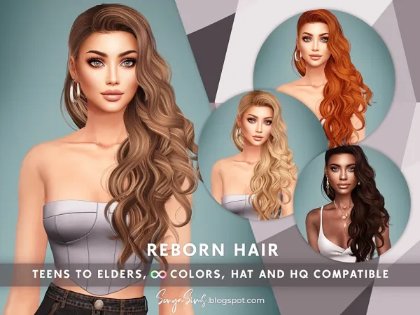 Alpha Reborn Hair - The Sims 4 Custom Content