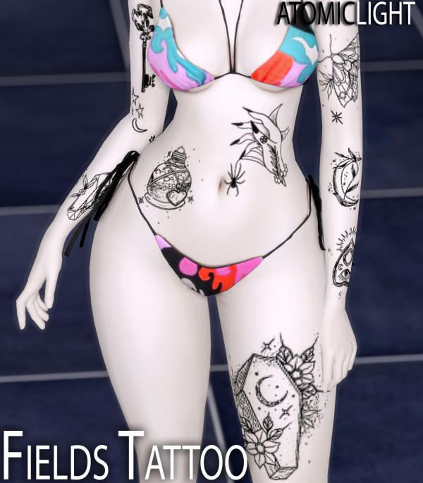 Mix Fields Tattoo by atomiclight - The Sims 4 Custom Content