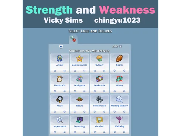 Maxis Match Strength and Weakness Preferences - The Sims 4 Custom Content
