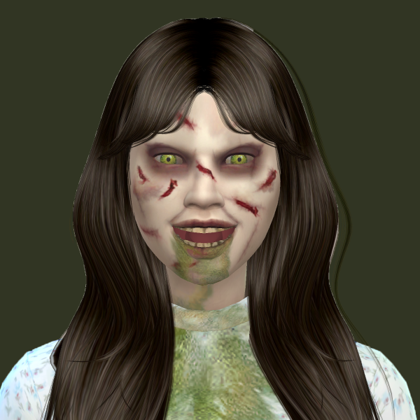 Alpha Regan Makeup Dress (The Exorcist) by simsfinds - The Sims 4 Custom Content