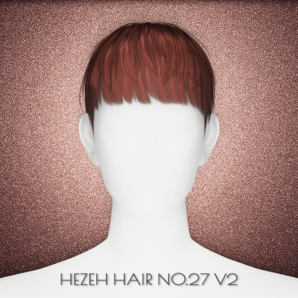 Alpha [hezeh]hair_no27 v2 by hezeh - The Sims 4 Custom Content