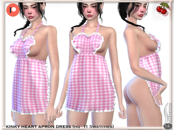 Alpha DDLG Kinky Heart Apron Dress by simsfinds - The Sims 4 Custom Content