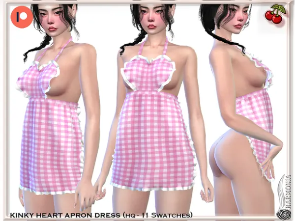 Alpha DDLG Kinky Heart Apron Dress - The Sims 4 Custom Content