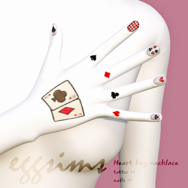 Mix [EGGSIMS] nails 09 and tattoo 04 by simsfinds - The Sims 4 Custom Content