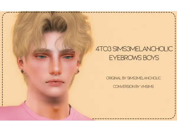 4to3 sims3melancholic Eyebrows Boys Collection by VMSims - The Sims 3 Custom Content