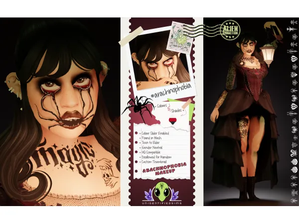 Alpha Arachnophobia Makeup - The Sims 4 Custom Content