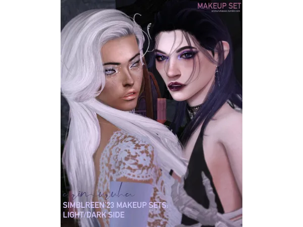 Alpha arimuruha SIMBREEN'23 MAKE UP SET LIGHTDARK SIDE - The Sims 4 Custom Content