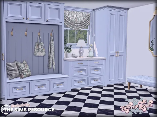 Alpha Bluem hallway set - The Sims 4 Custom Content