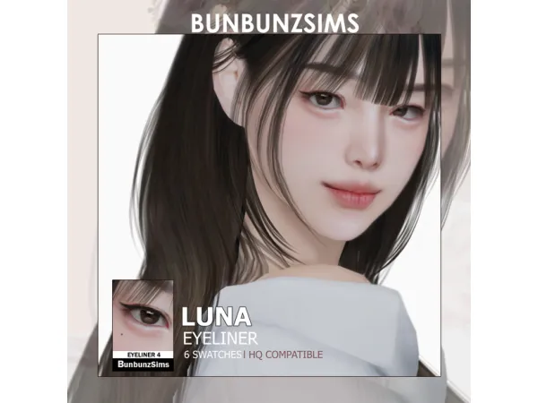 Alpha Luna eyeliner 6 swatches - The Sims 4 Custom Content