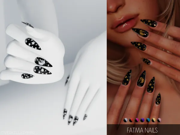 Alpha Fatma nails - The Sims 4 Custom Content