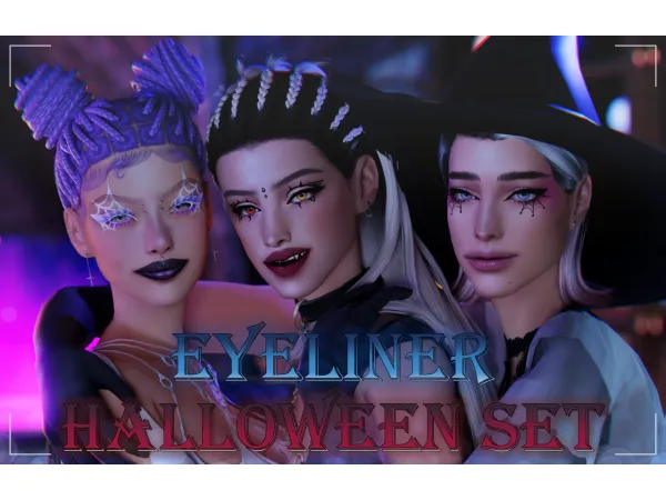 Alpha HalloweenEyeliner by [AlisaSour] - The Sims 4 Custom Content